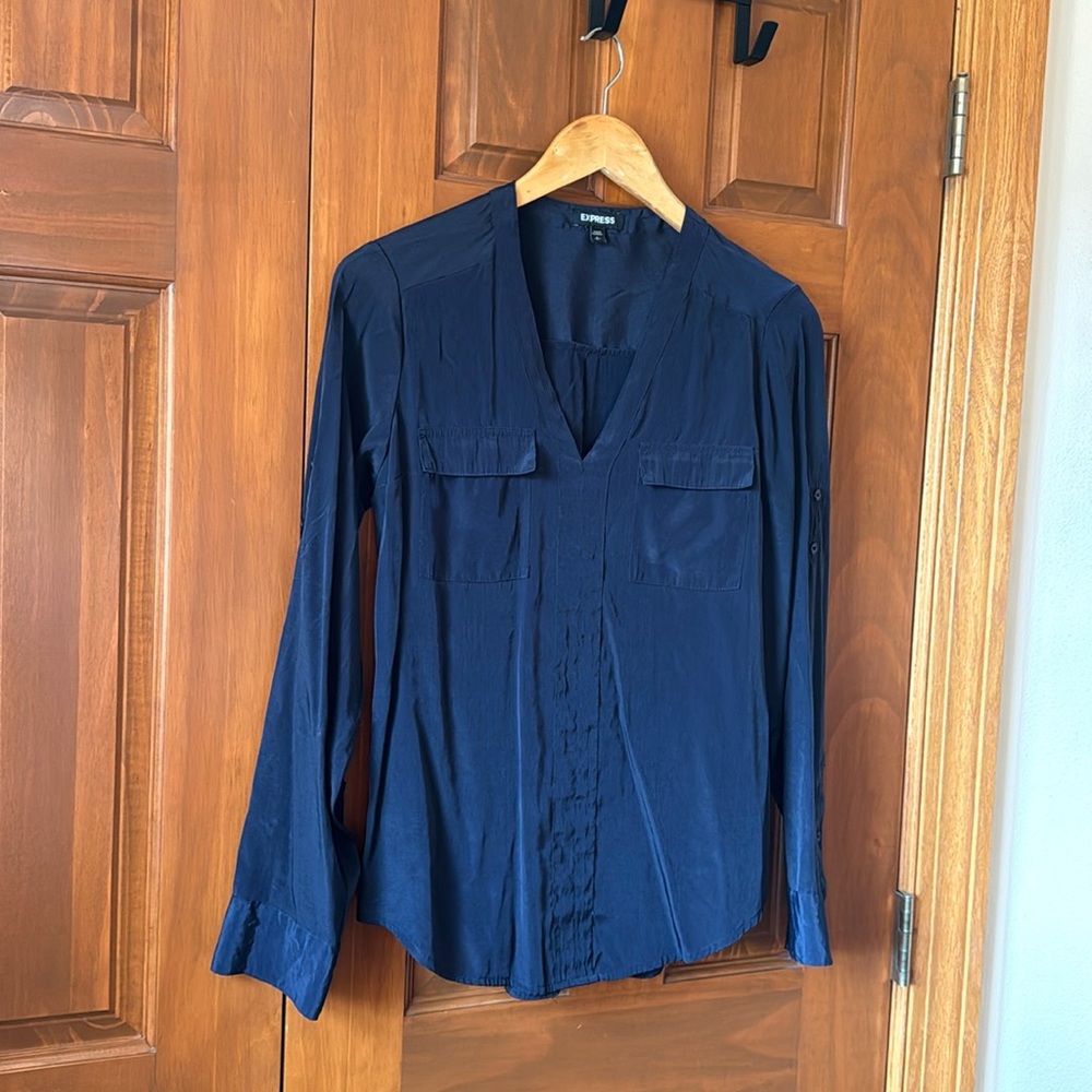 Express Navy Portfino Shirt - Like NEW!